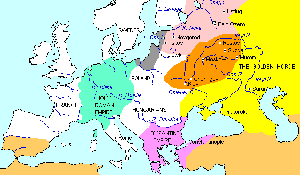 map of Russia and the Golden Horde